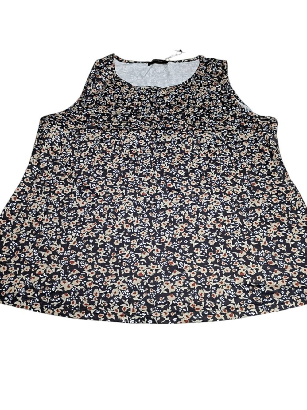 Fantaslook Women's Sleeveless Floral Crew Neck Tunic Tank Top Size 2XL